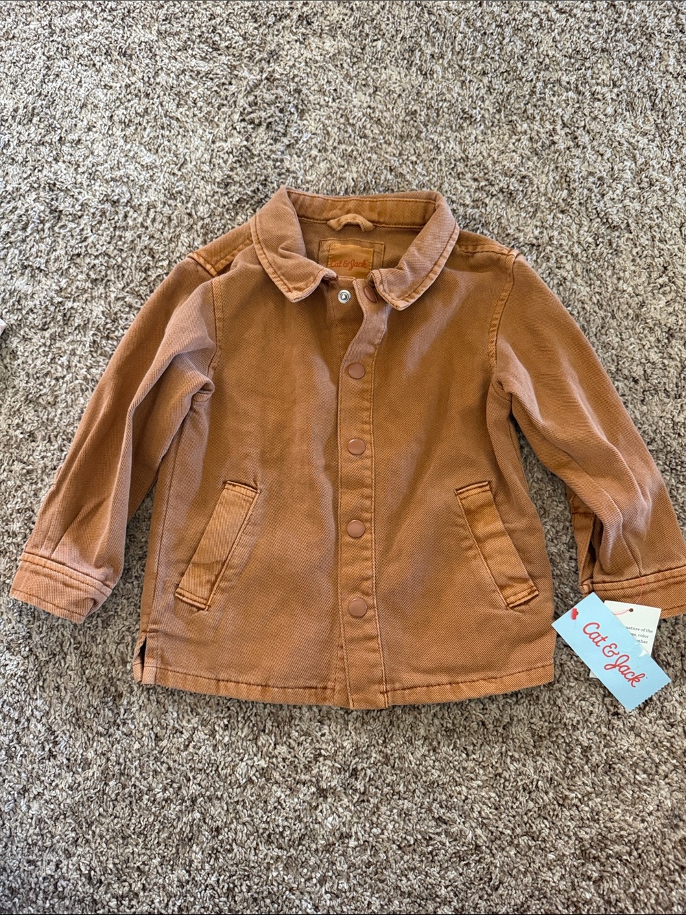 Cat & Jack Tan Brown Button-Front Jean Jacket
